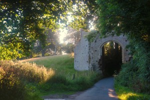 Ruins of the 13th century 'New Gate' to the ancient village of Winchelsea, East Sussex, England