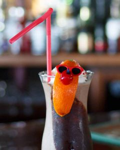 A fruity rum cocktail at a bar in Road Town Tortola BVI British Virgin Islands