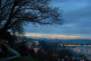Night view of Belgrade, Serbia taken from Kalemegdan Park