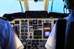 Pilots and cockpit in BAE Jetstream 31