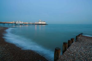 The English seaside built in 1870 by the famed Victorian pier builder Eugenius Birch, Eastbourne Pier is one of Englands grandest old-fashioned pleasure piers