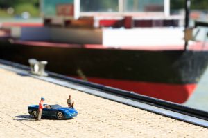 Everything at Port Revel is built on a 1:25 scale - the figures and car giving a sense of scale and size.