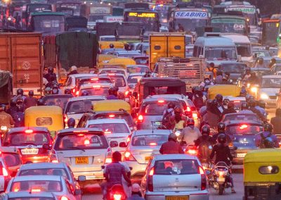 Traffic jam, evening rush hour, Bangalore, India